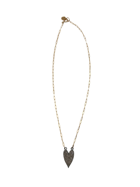 Diamond heart necklace small-gold