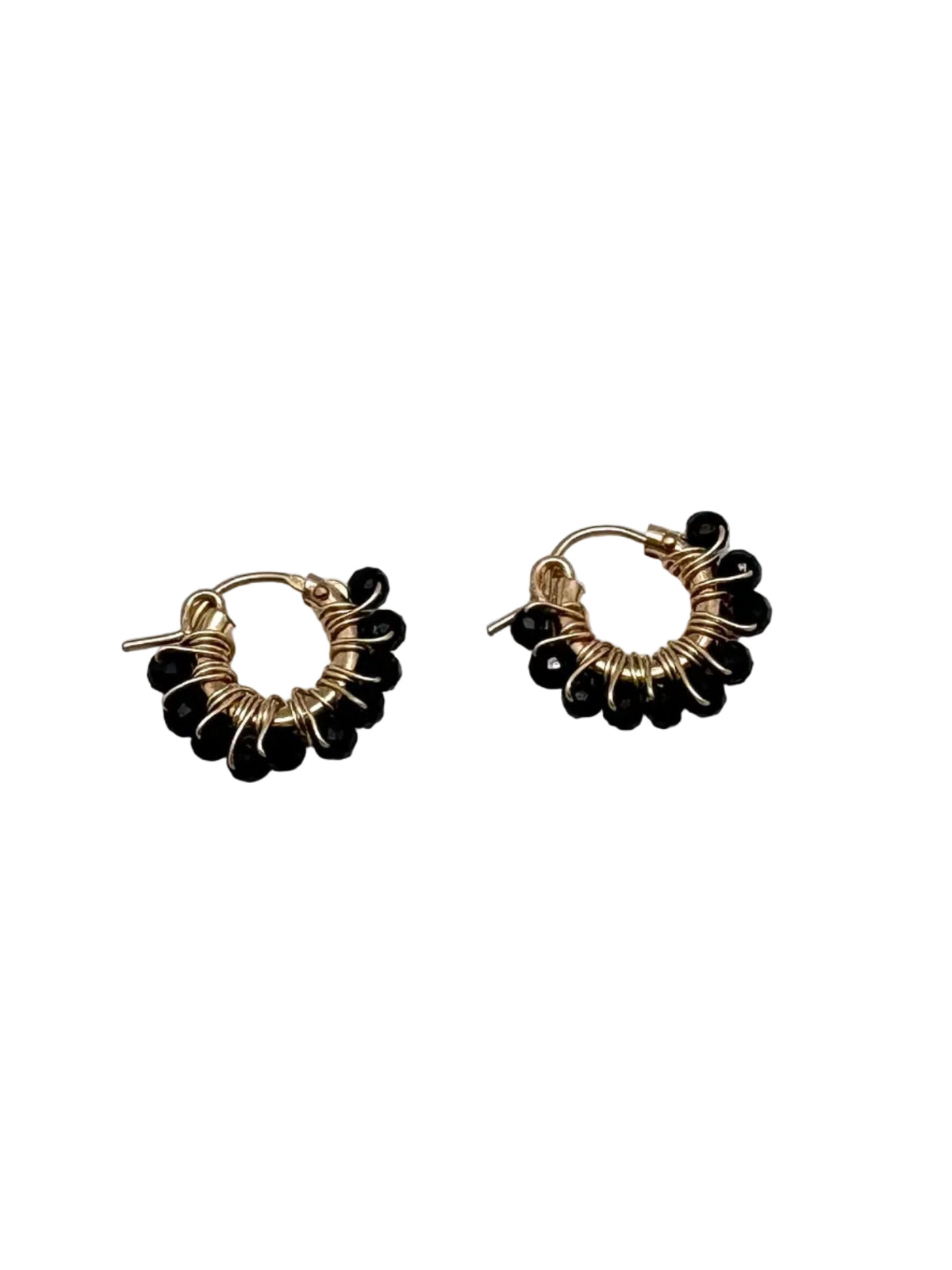 Diddi beaded hoop mini - black spinel