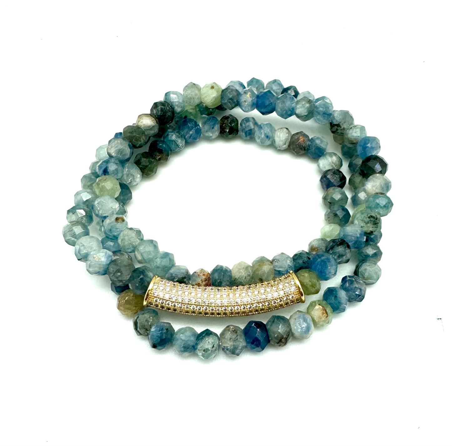 Bar Bracelet - kyanite / gold