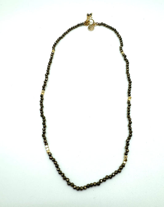 Sigrid beaded necklace - pyrite