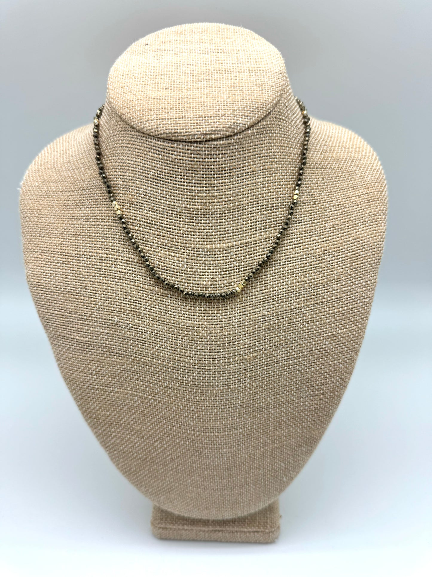 Sigrid beaded necklace - pyrite