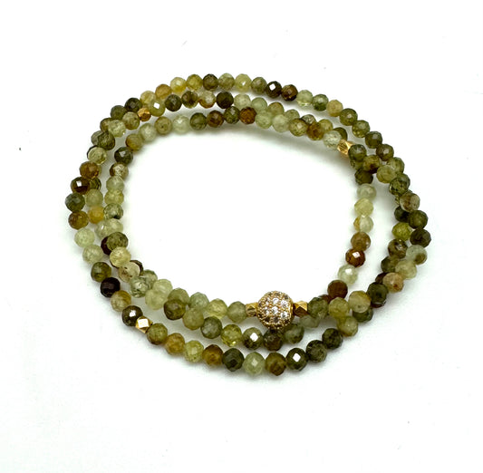 Triple wrap - moss garnet