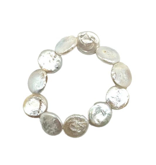 Iris bracelet- white coin pearl