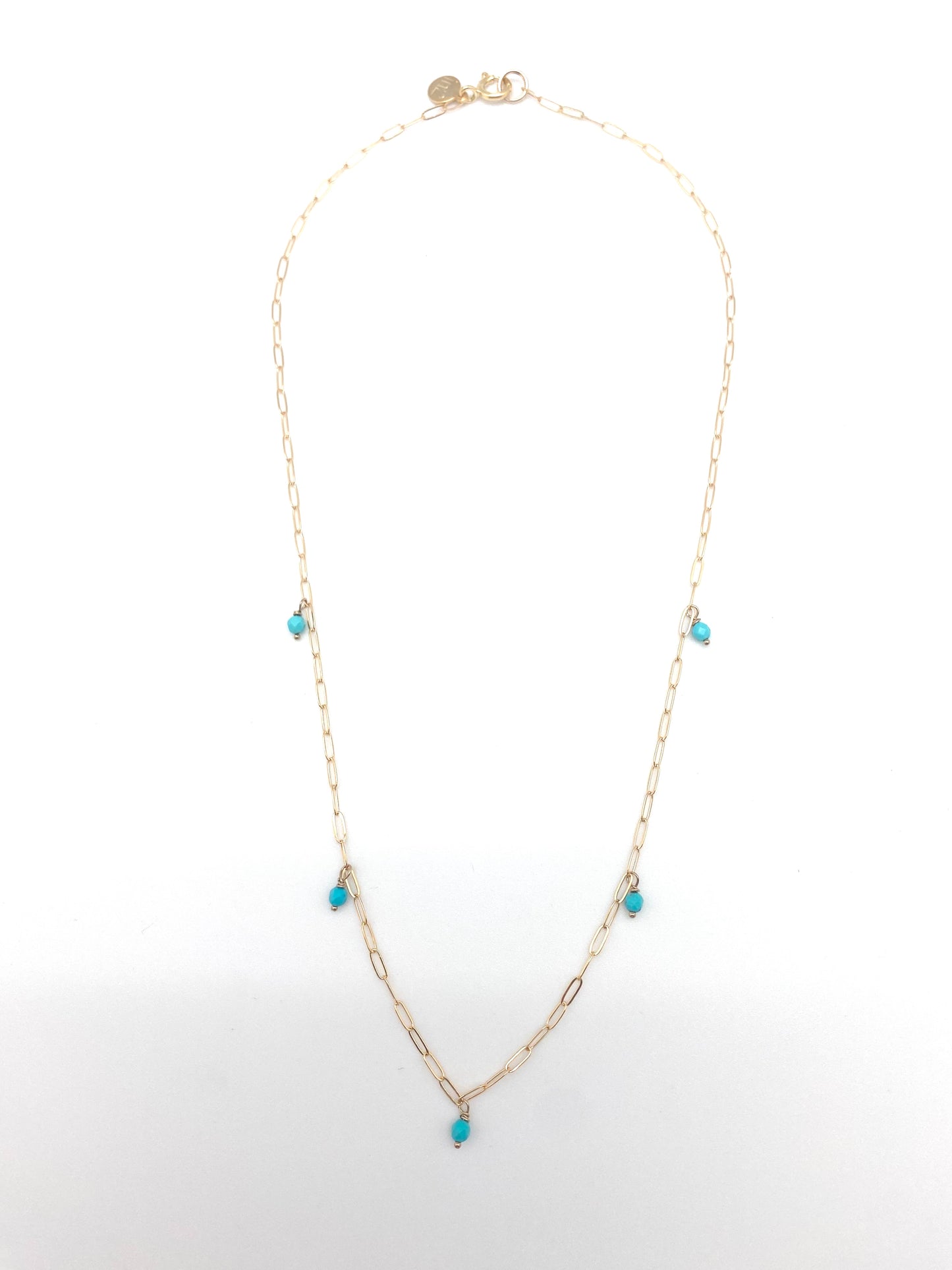 Marie gem, gold turquoise