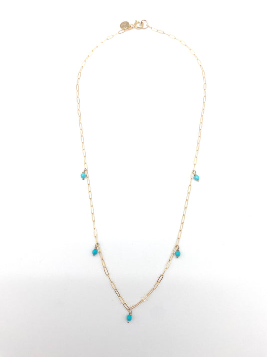 Marie gem, gold turquoise