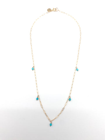 Marie gem, gold turquoise