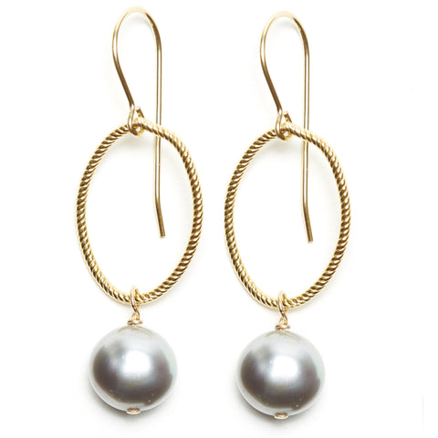 Annika Earrings - gold/grey