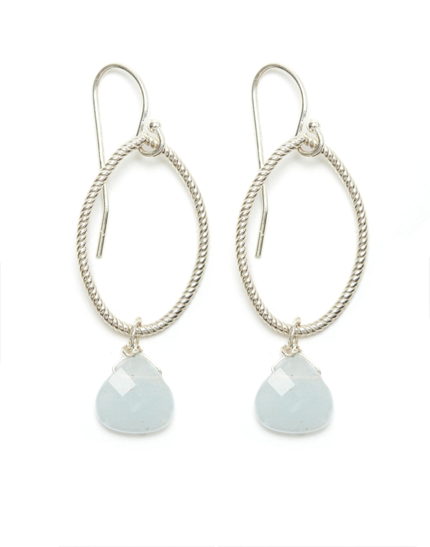 Annika Earrings - silver/aquamarine