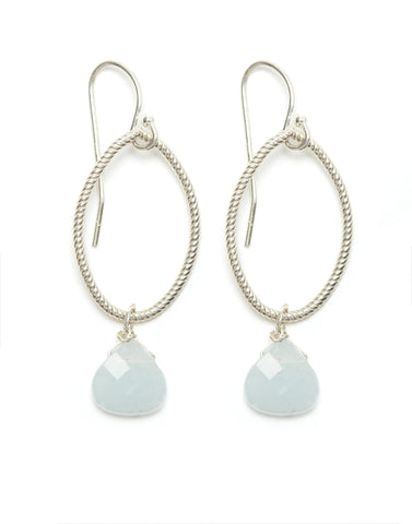 Annika Earrings - silver/aquamarine