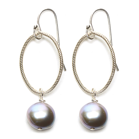 Annika Earrings - silver/grey