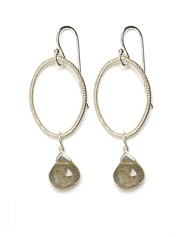 Annika Earrings - silver/labradorite