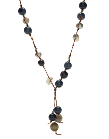 Carola Short Necklace - blue agate/labradorite
