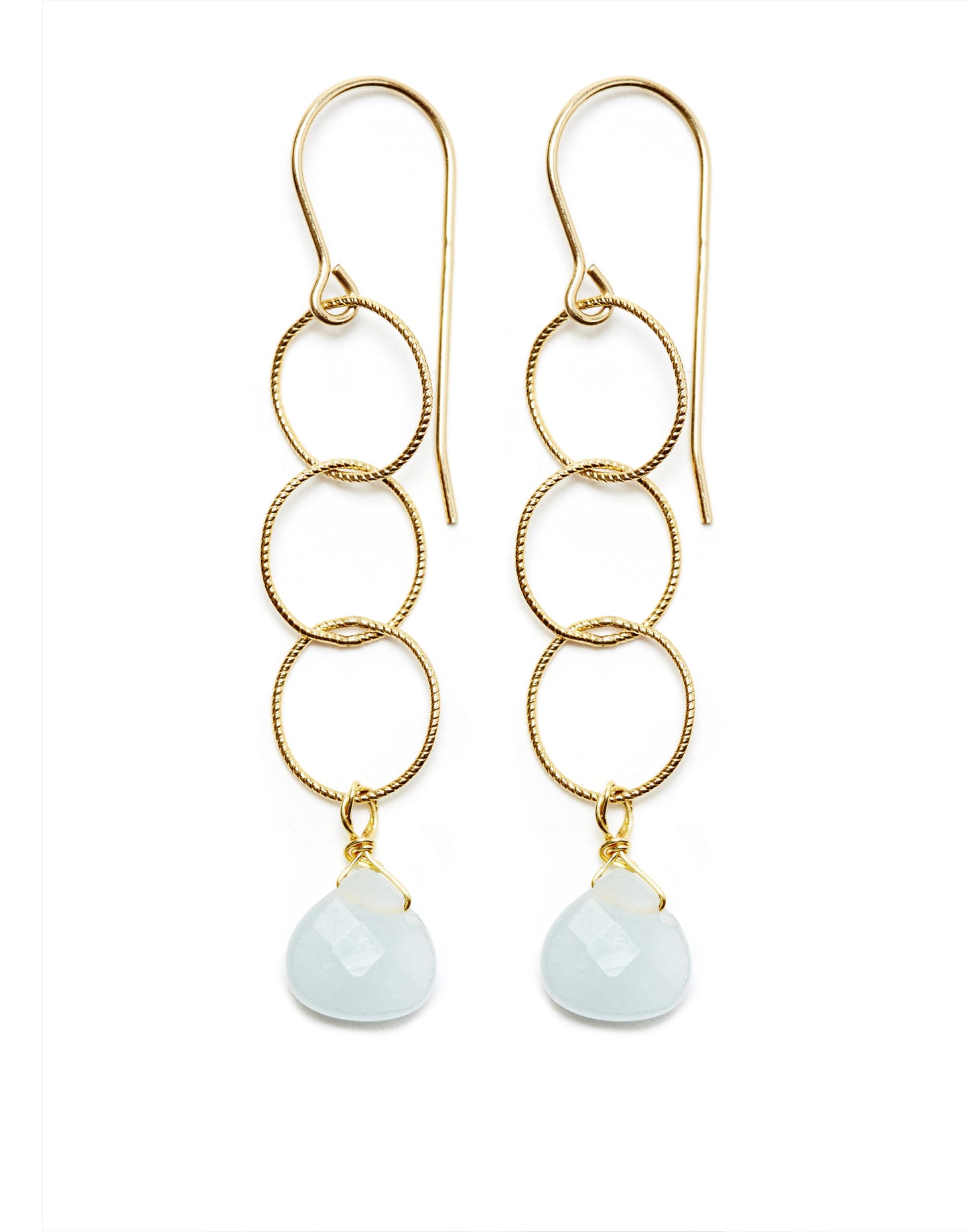 Elsa Earrings - gold/aquamarine