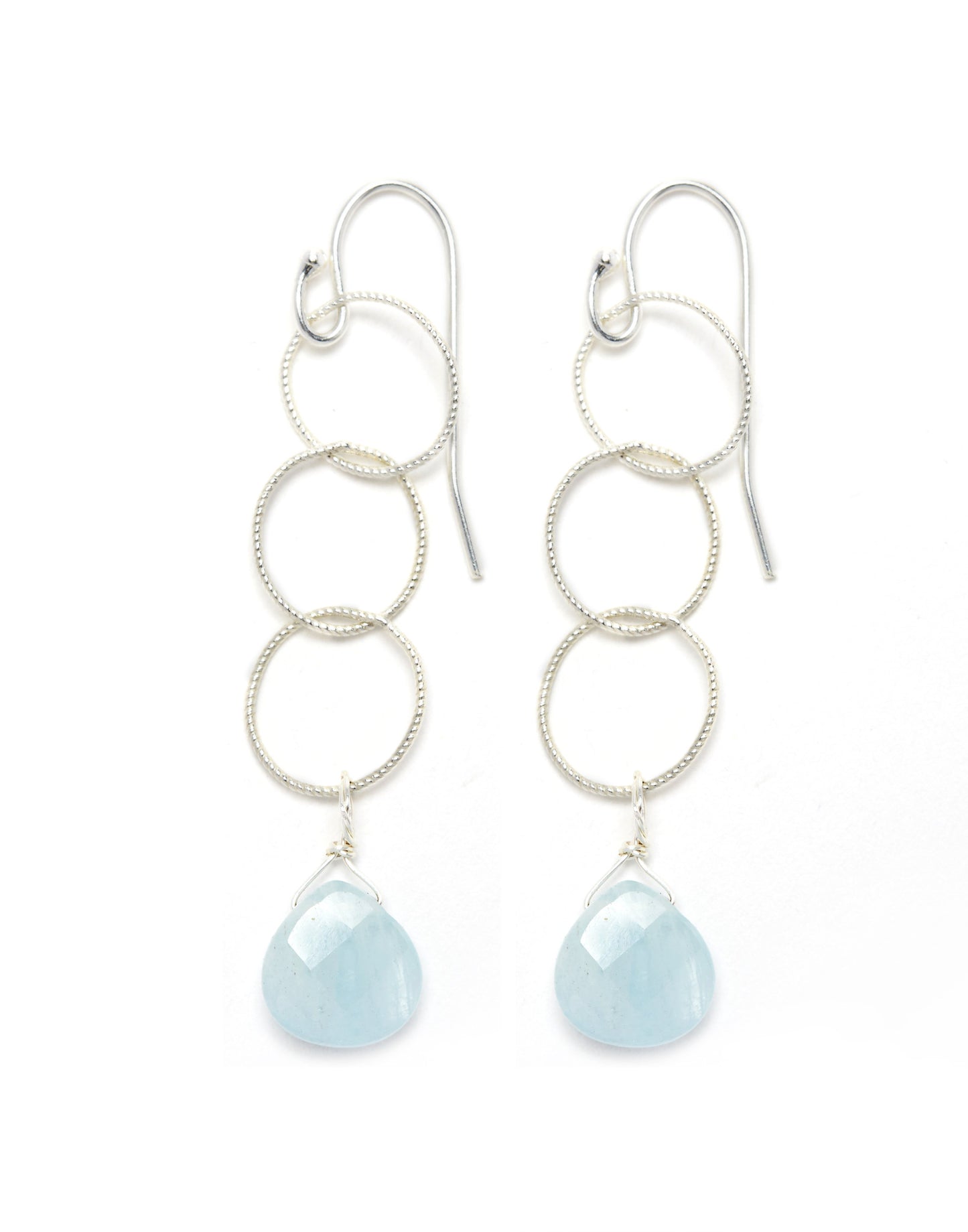 Elsa Earrings - silver/aquamarine