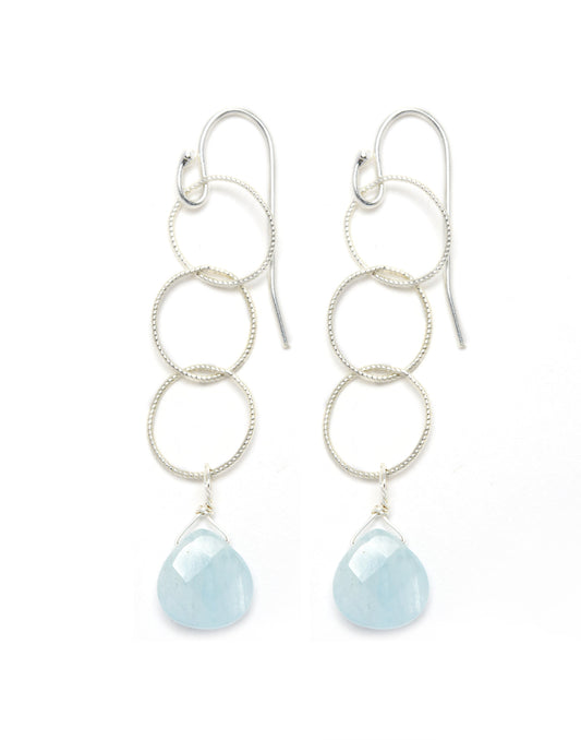 Elsa Earrings - silver/aquamarine