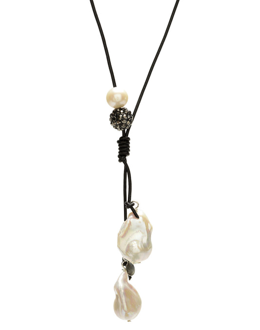 Fia Necklace - chocolate/white