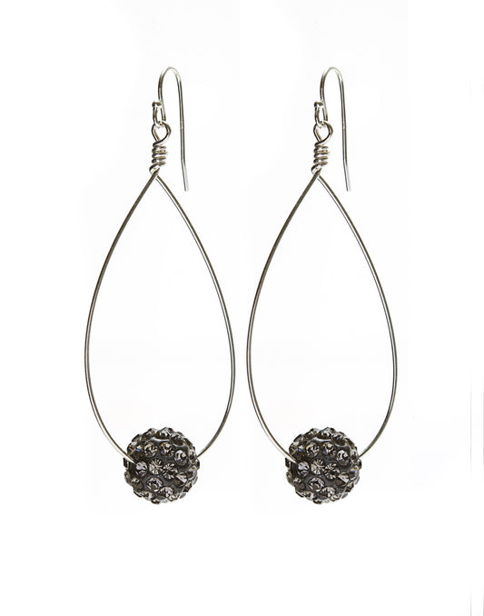 Large Oval Earrings - silver/shambala