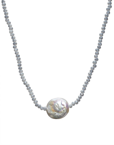 Petra Coin - aqua crystals/coin pearl