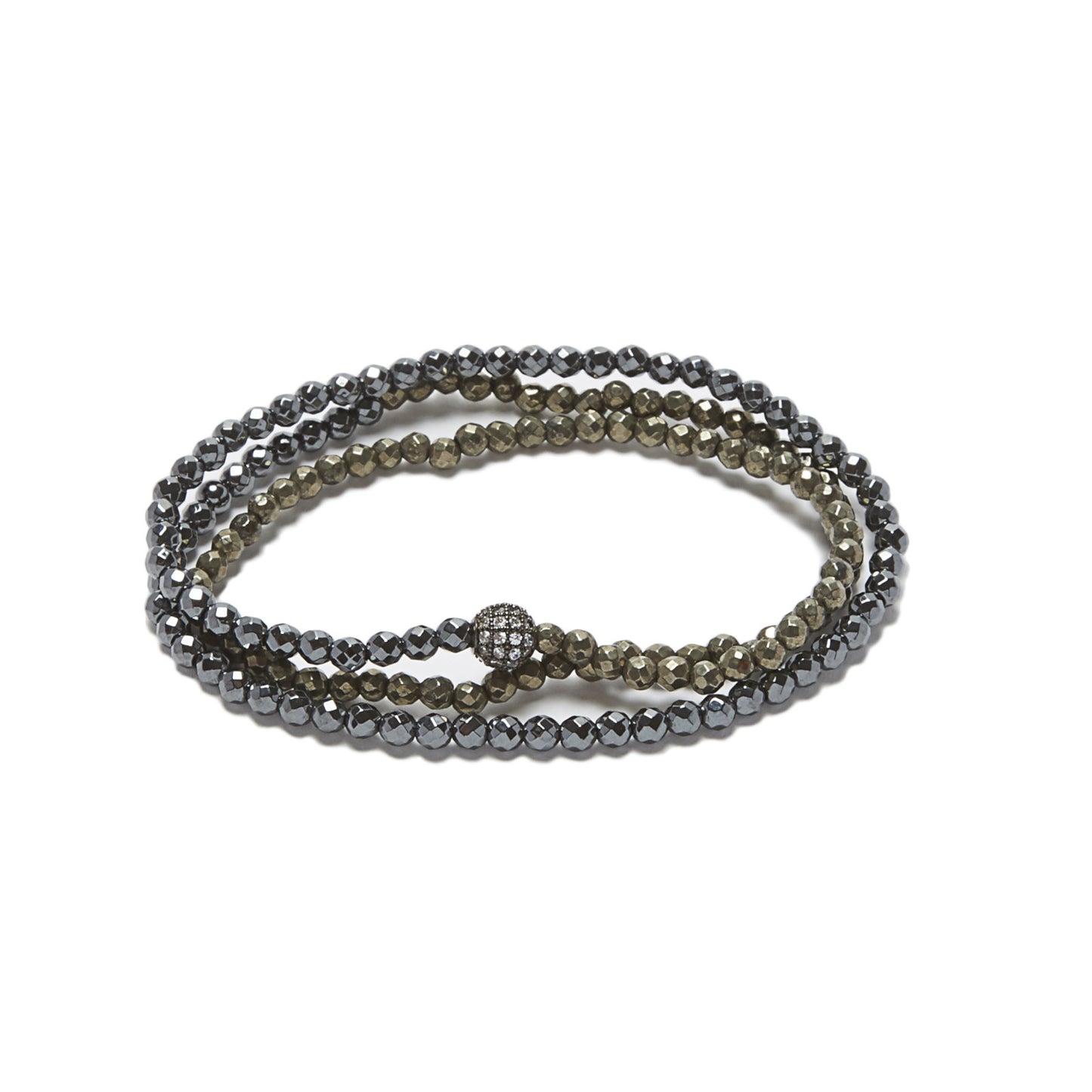 Triple Wrap - hematite/pyrite