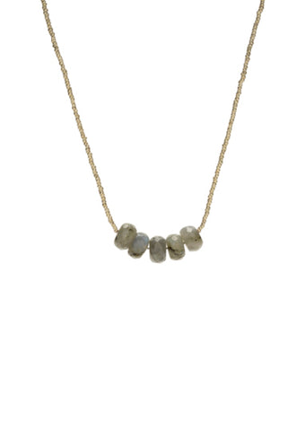 Vera short Necklace - silver/labradorite