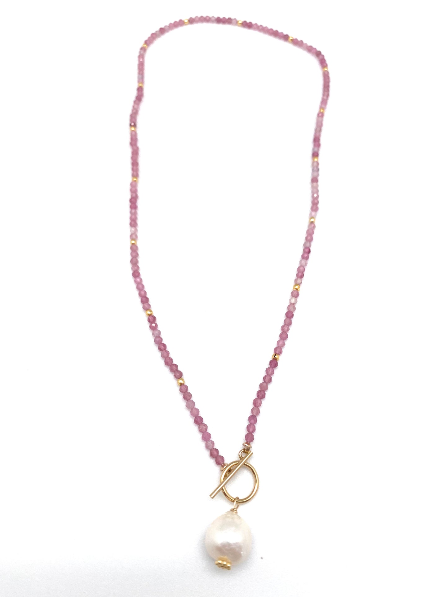 Carol Necklace gem, pink tourmaline