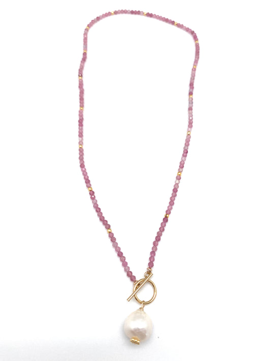 Carol Necklace gem, pink tourmaline