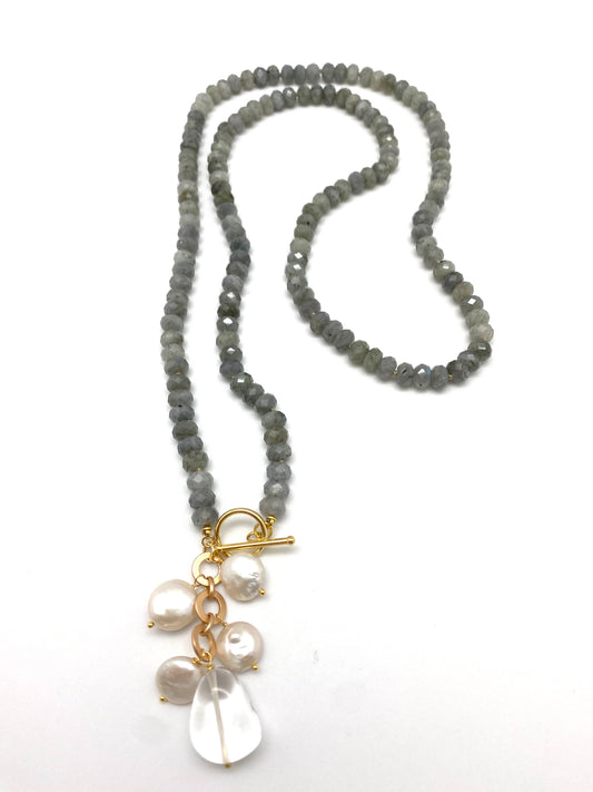 Ellinor Clasp Necklace - labradorite