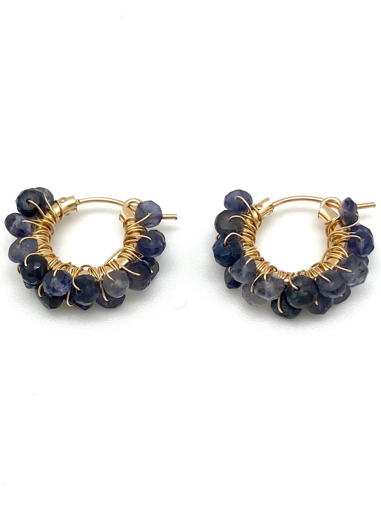 Diddi beaded hoop - blue sapphire