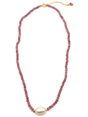 Jenny Necklace - pink tourmaline