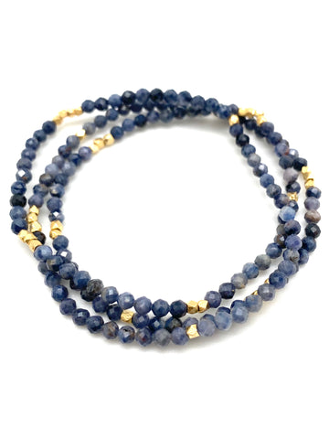 Sigrid beaded bracelet - blue sapphire