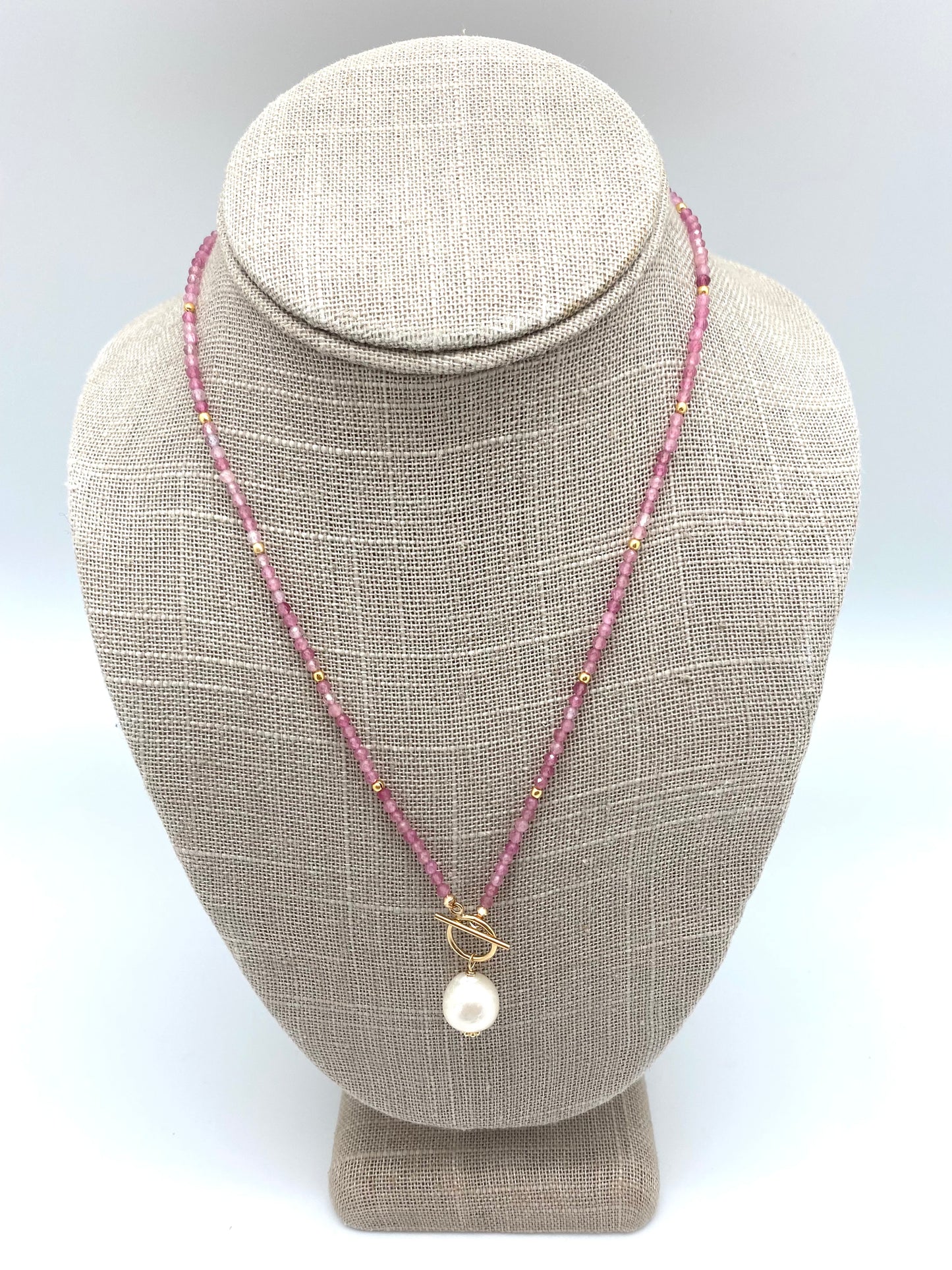 Carol Necklace gem, pink tourmaline