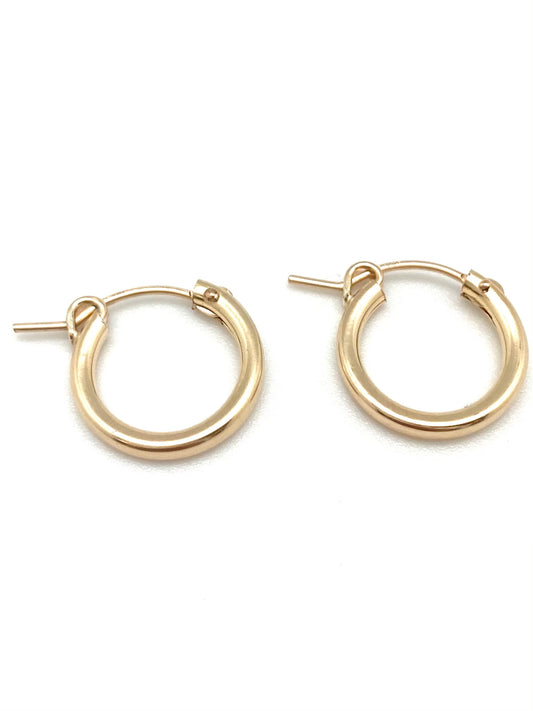 Nina hoop - small plain gold