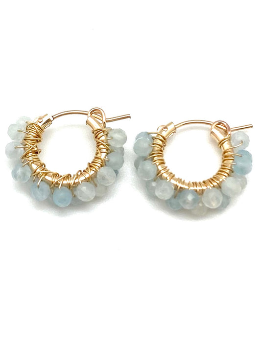 Diddi beaded hoop - aquamarine