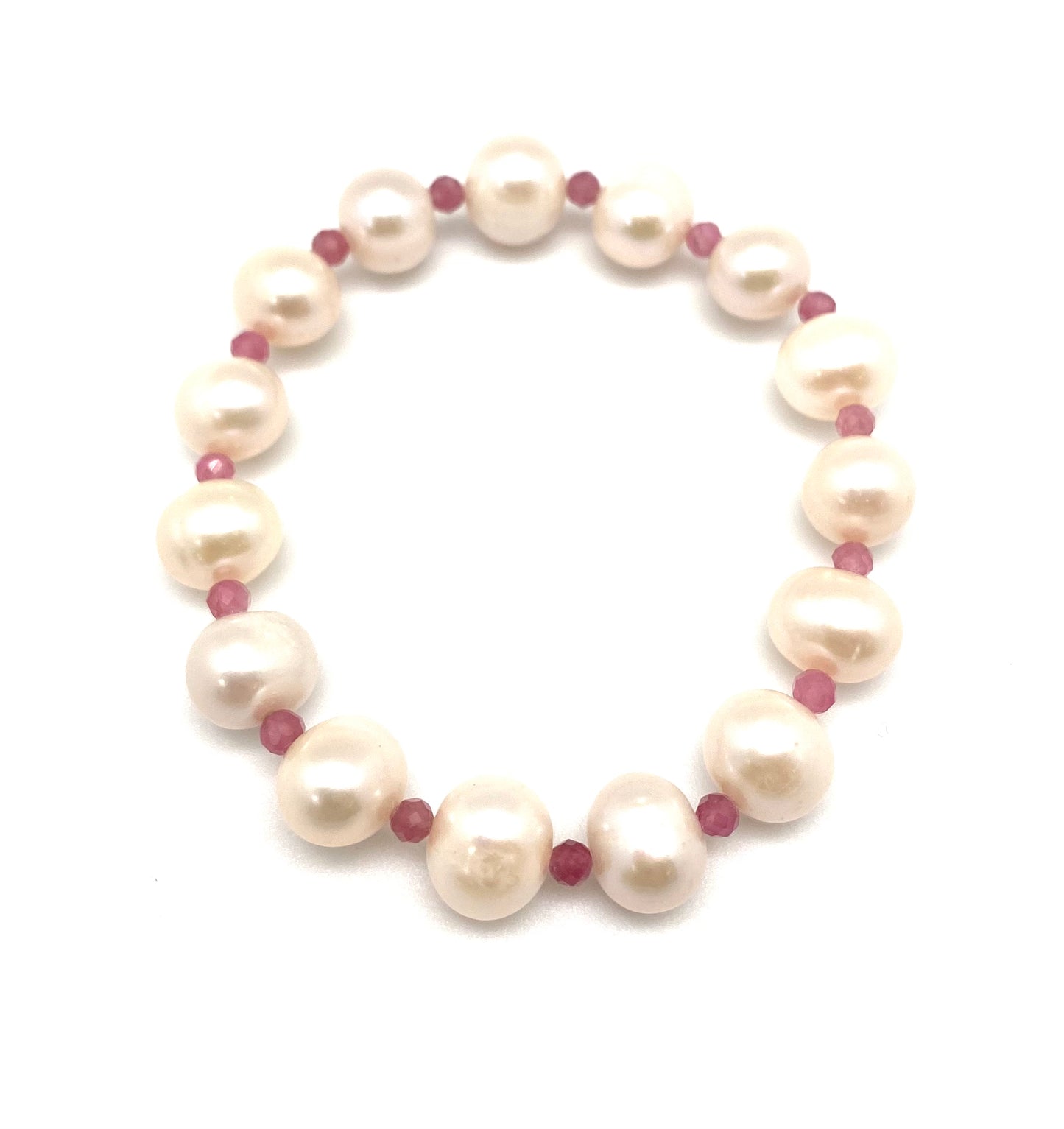 Margareta pearl bracelet, pink tourmaline