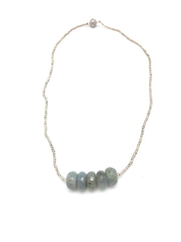 Vera short Necklace - silver/labradorite