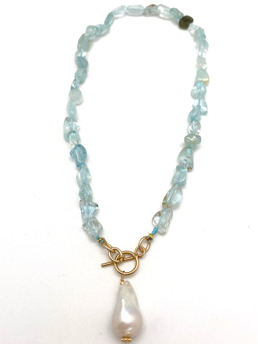 Cilla necklace - blue topaz