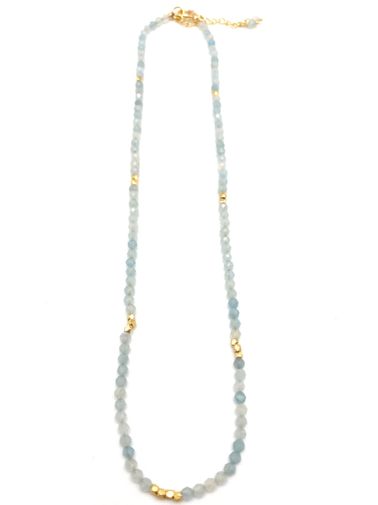 Sigrid beaded necklace - aquamarine