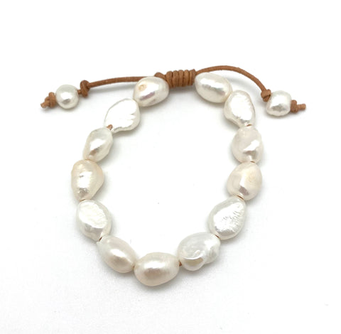 Siri bracelets, white pearls
