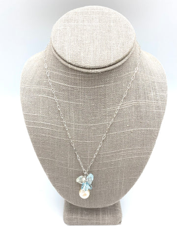 Ida necklace - silver/aquamarine