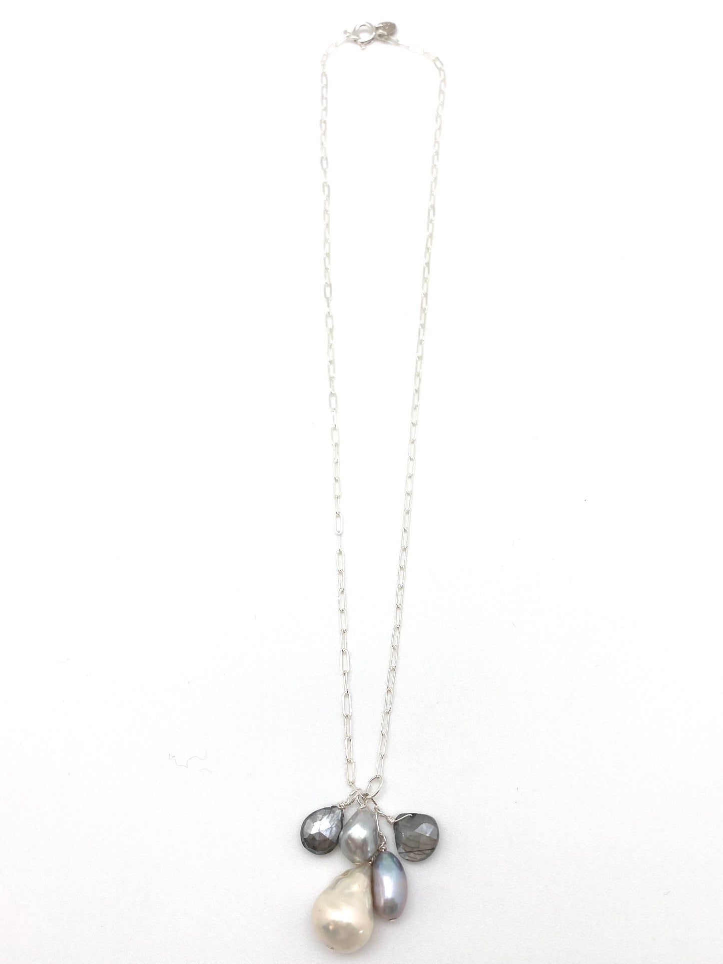 Ida necklace - silver/grey moonstone