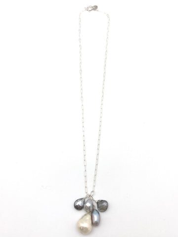 Ida necklace - silver/grey moonstone