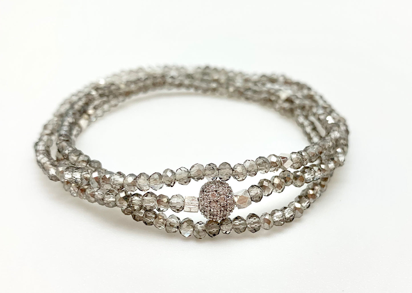 Petra triple wrap bracelet, smokey