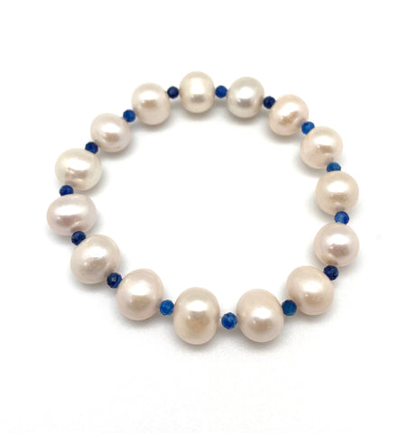 Margareta pearl bracelet, kyanite