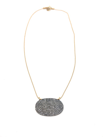 Diamond oval necklace- large - diamond