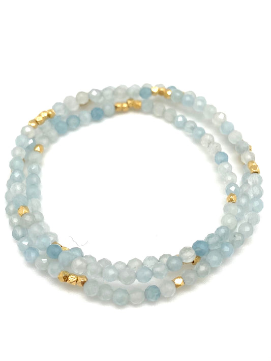 Sigrid beaded bracelet - aquamarine