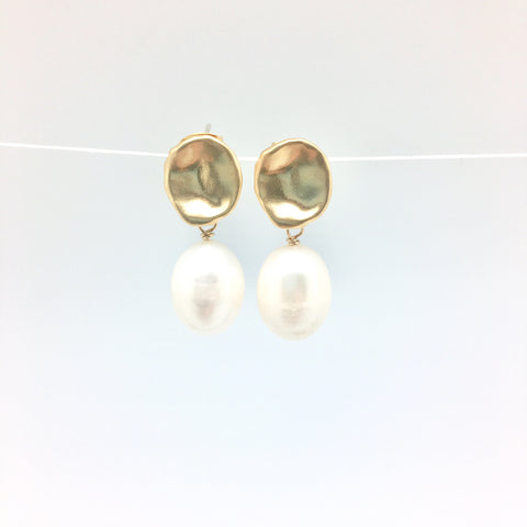Molly earrings- gold/white