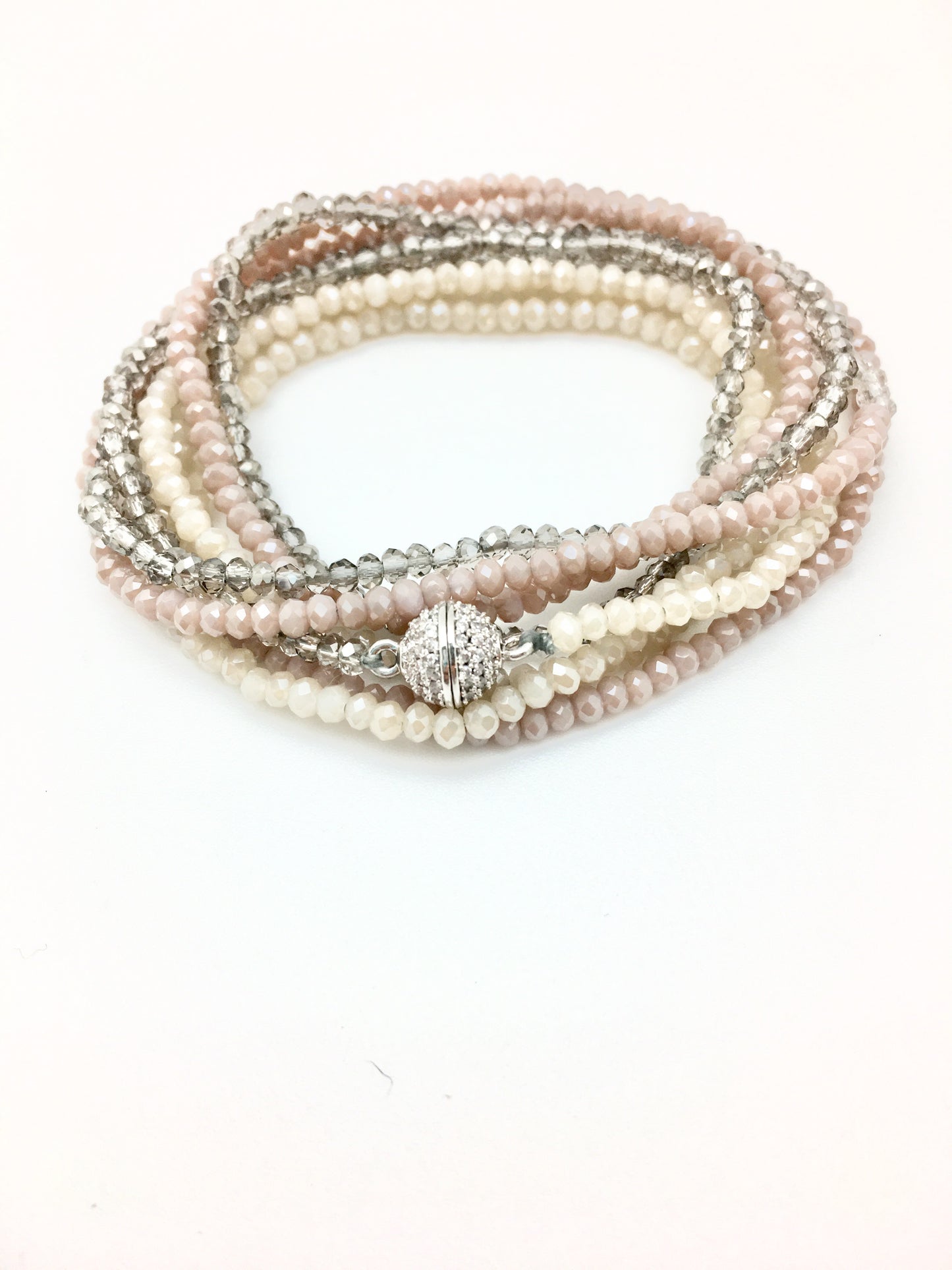 Petra Combo Bracelet/Necklace - nude/rose/smokey