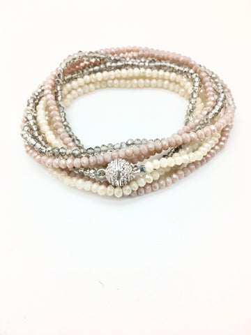 Petra Combo Bracelet/Necklace - nude/rose/smokey