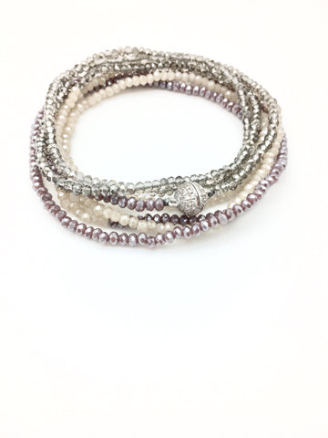 Petra Combo Bracelet/Necklace - plum/nude/smokey
