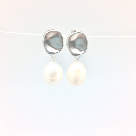Molly earrings - silver/white